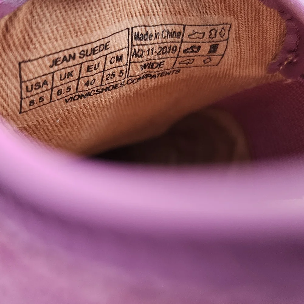 Vionic Jean Suede Slip On Sneakers Sz 8.5 Purple Casual Comfort Shoes - Picture 8 of 12